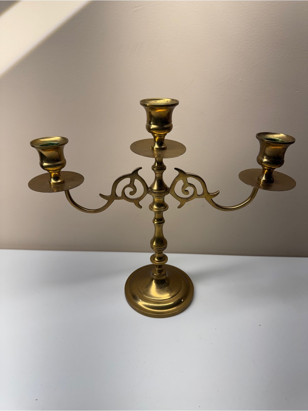 Brass 3 Arm Candle Stick Brass Candelabra